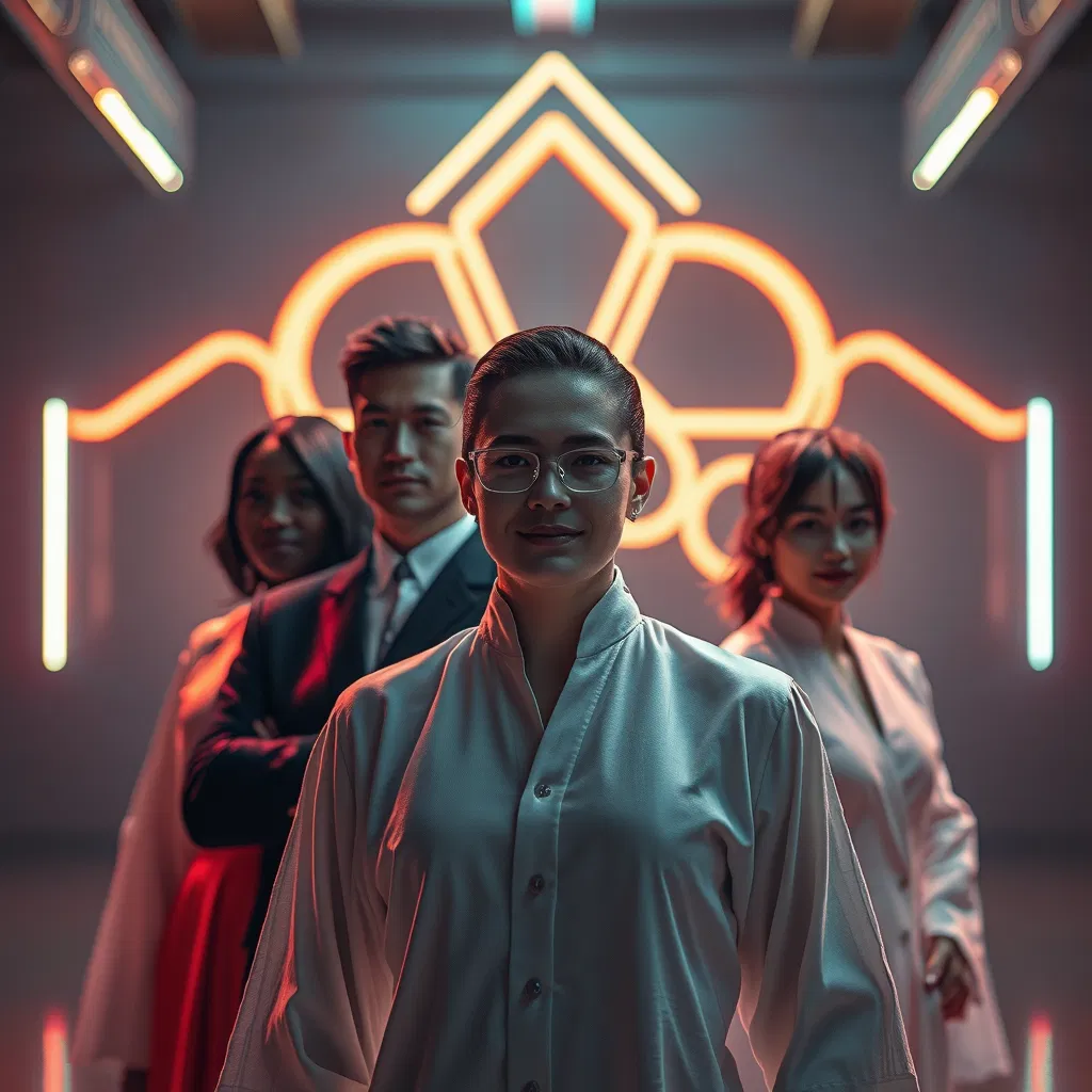 Abstract glowing molecular structure for potency